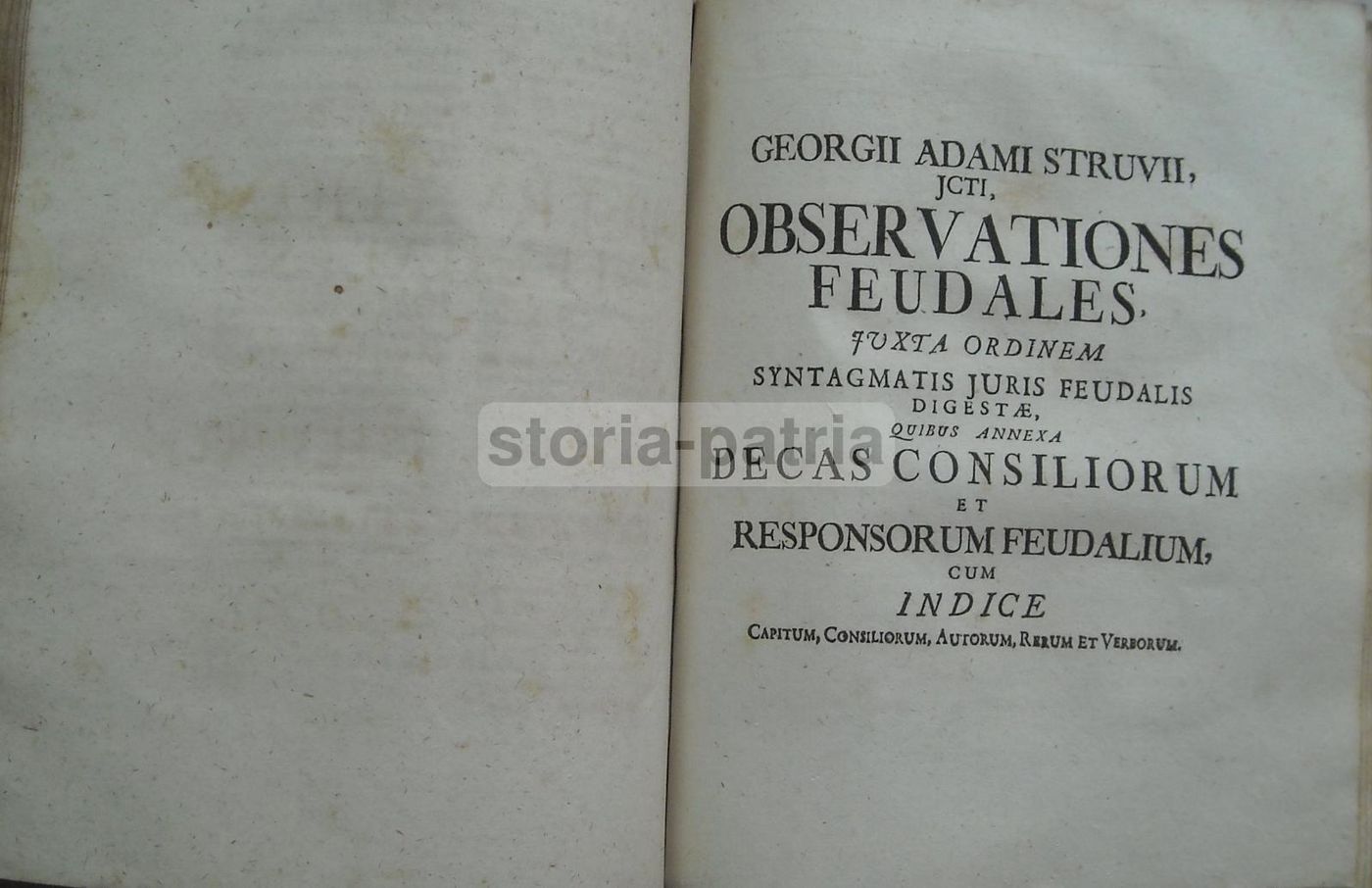 Syntagma Juris Feudalis, Georg Adam Struve, 1726   Rara Edizione Di Diritto Feudale