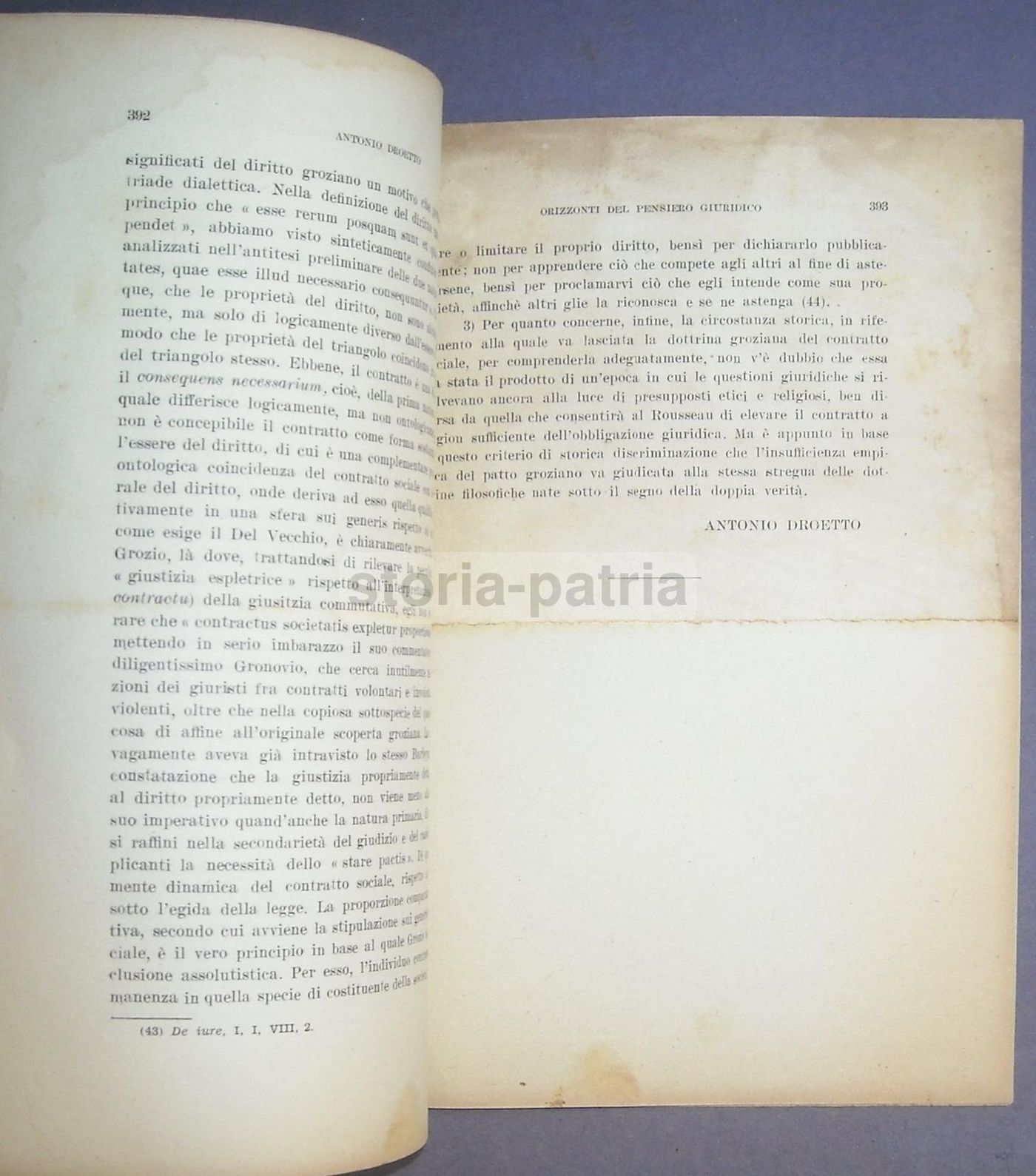 Antonio Droetto, Grozio E Il Concetto Di Natura (1948): Filosofia Del Diritto