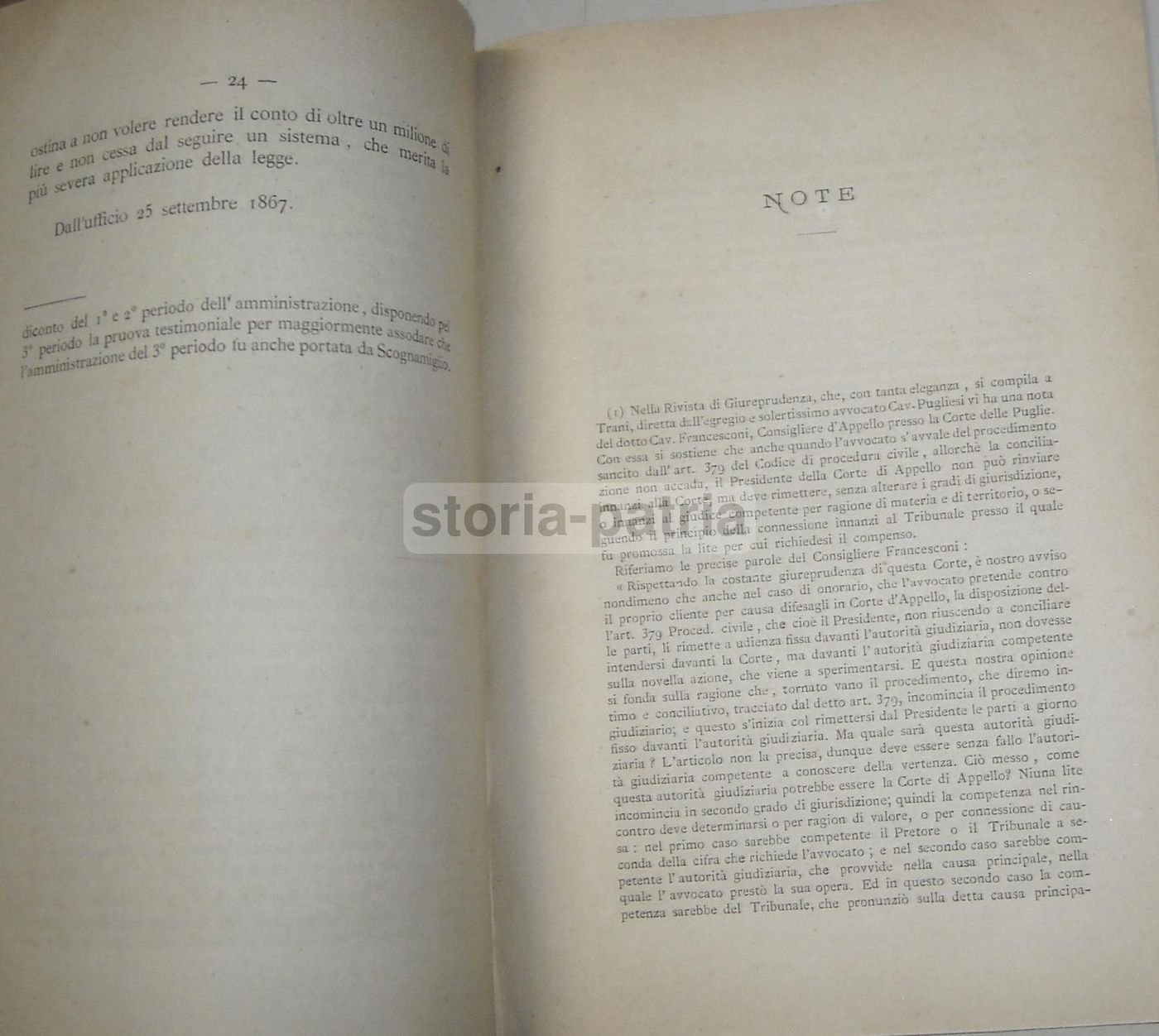 Dissertazione Giuridica Stefano Jannuzzi: Causa Giura Vs Scognamiglio (1876)
