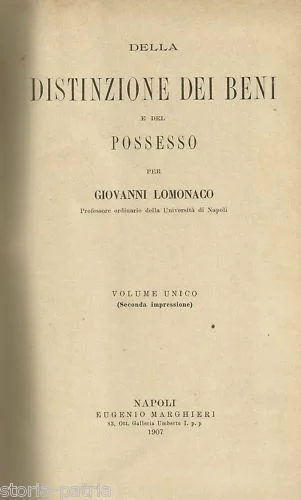 Della Distinzione dei Beni e del Possesso (giovanni Lomonaco, 1907)