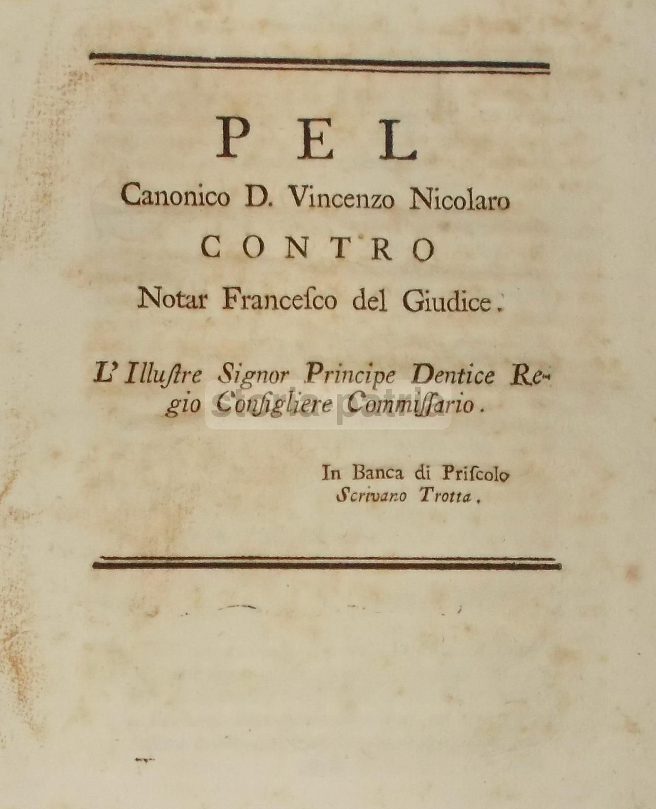 Dissertazione Giuridica Notarile Faicchio Telese 1779 Dentice