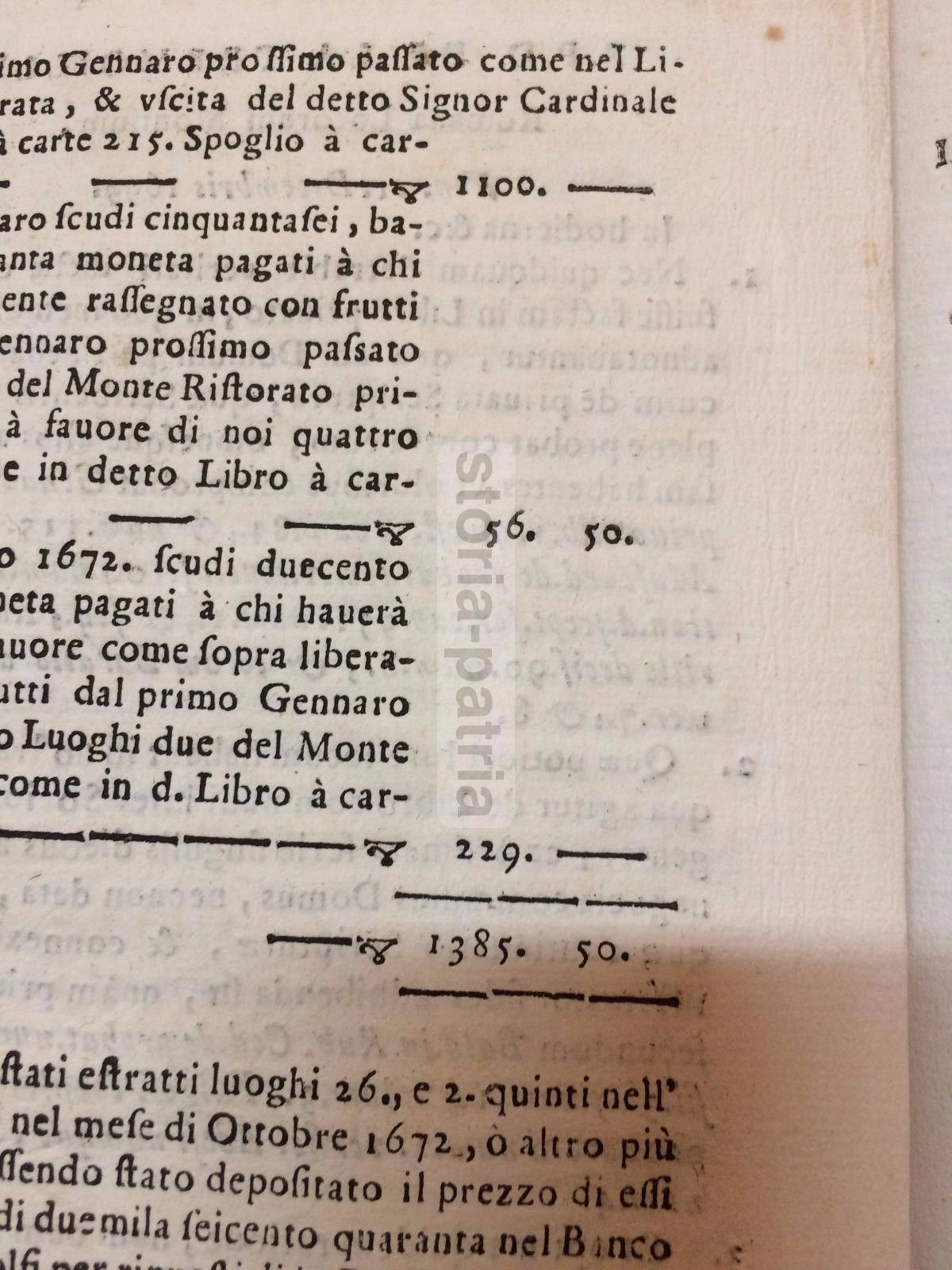 Fedecommesso Vecchiarelli, Rieti, 1727: Summarium Giuridico Notarile