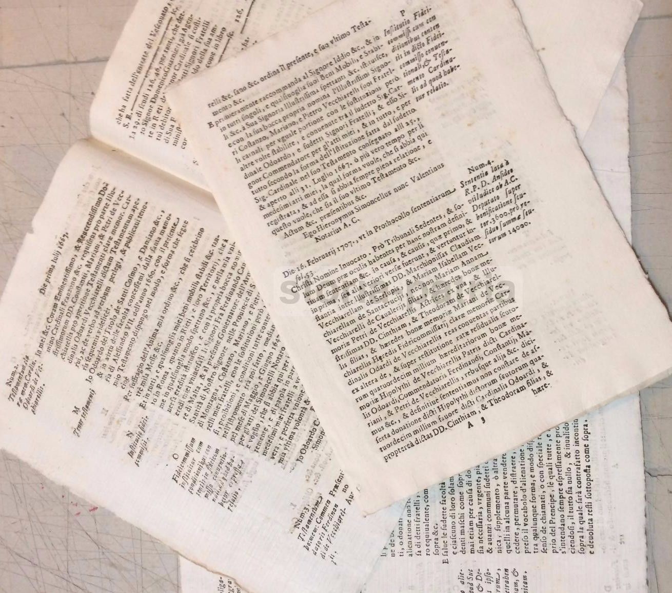 Fedecommesso Vecchiarelli, Rieti, 1727: Summarium Giuridico Notarile