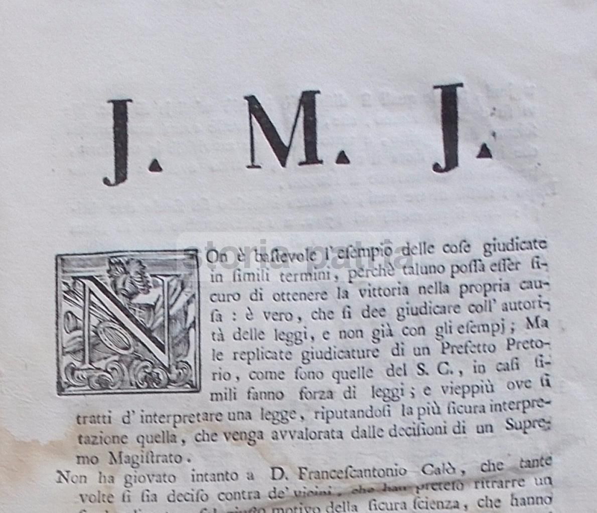Dissertazione Giuridica Napoli 1768: Perrey, Calò, Ajala, Taranto