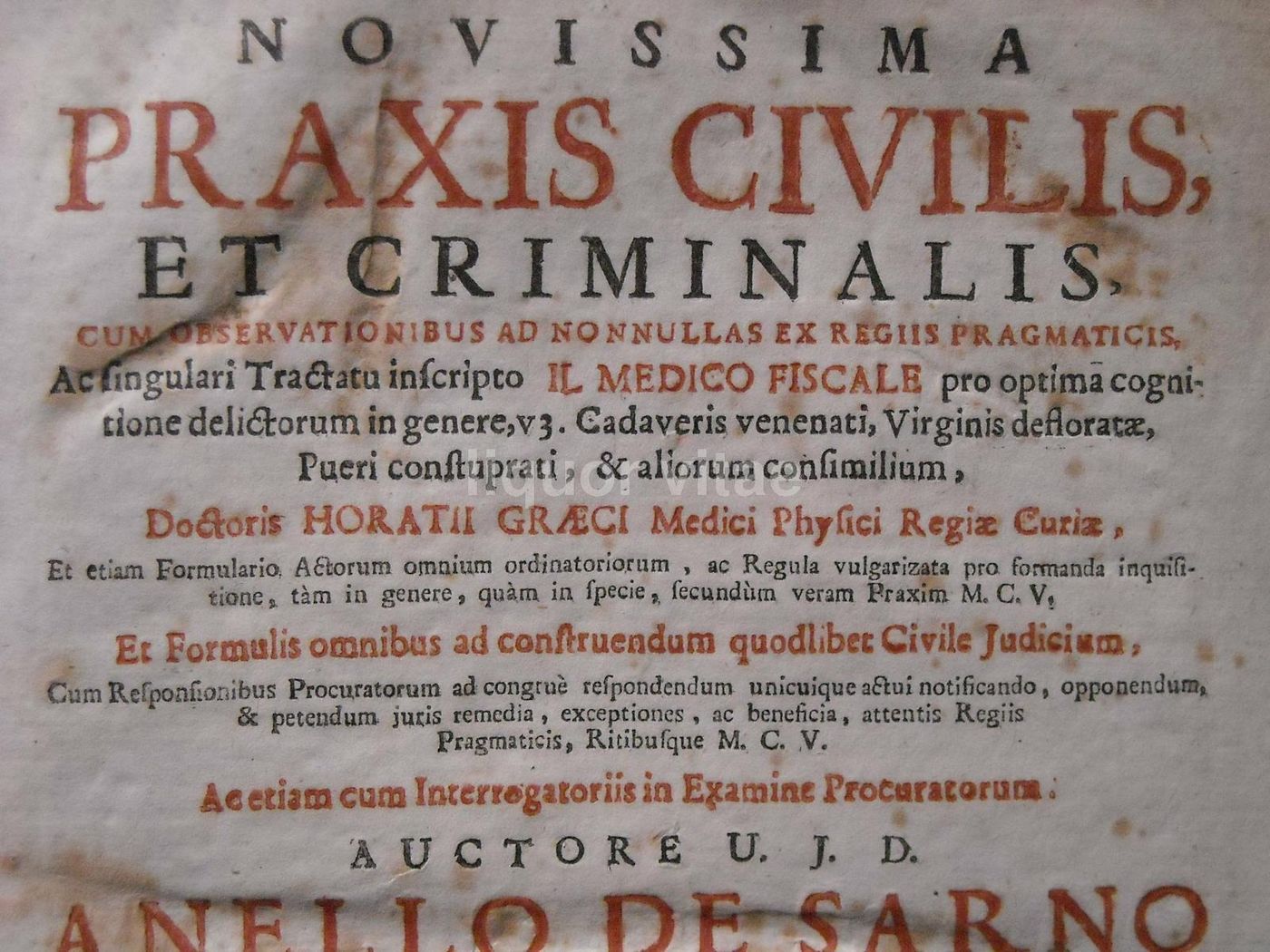 Novissima Praxis Civilis Et Criminalis Napoli 1717 Medicina Legale