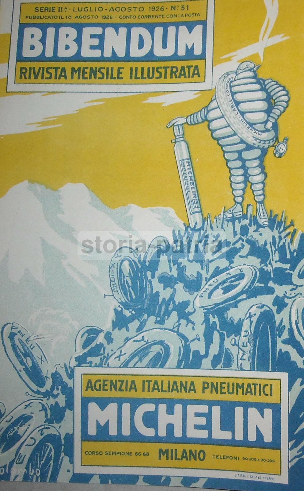Rivista Bibendum Michelin, Luglio Agosto 1926, Milano