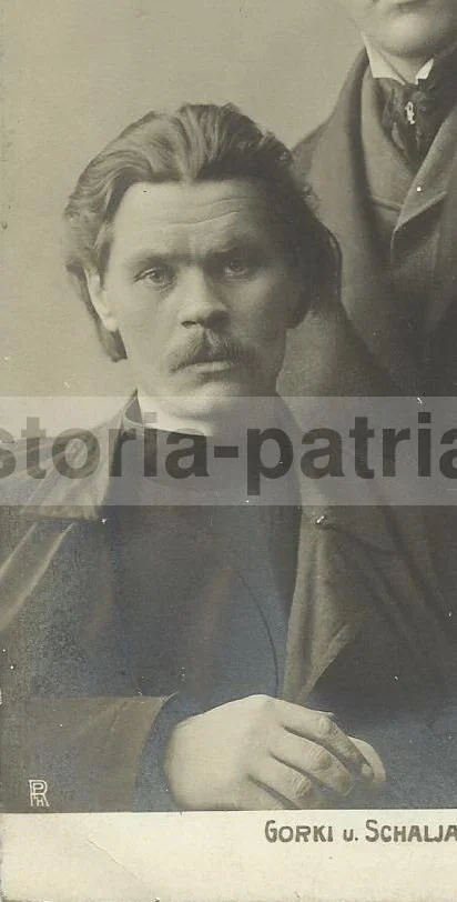 Foto Cartolina Antica Gorki e Schaljapin, Primo '900