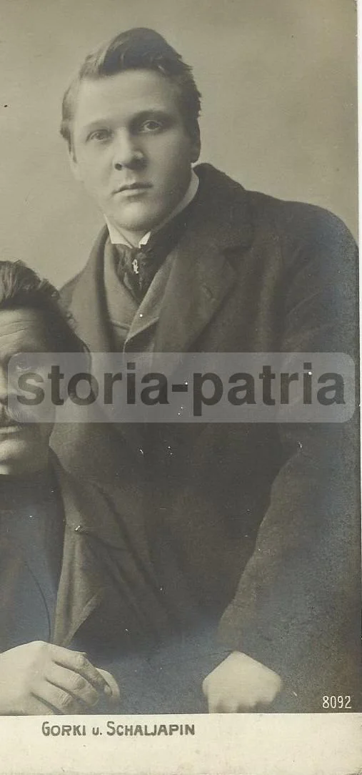 Foto Cartolina Antica Gorki e Schaljapin, Primo '900