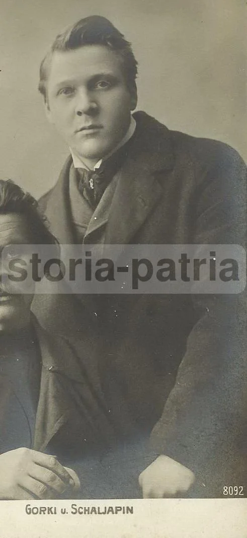 Foto Cartolina Antica Gorki e Schaljapin, Primo '900
