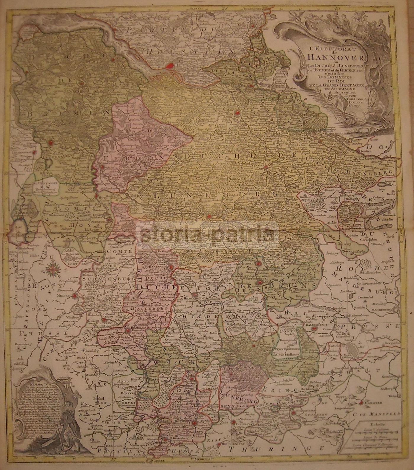 Mappa Antica Dell'Elettorato Di Hannover, Lotter, XVIII Secolo