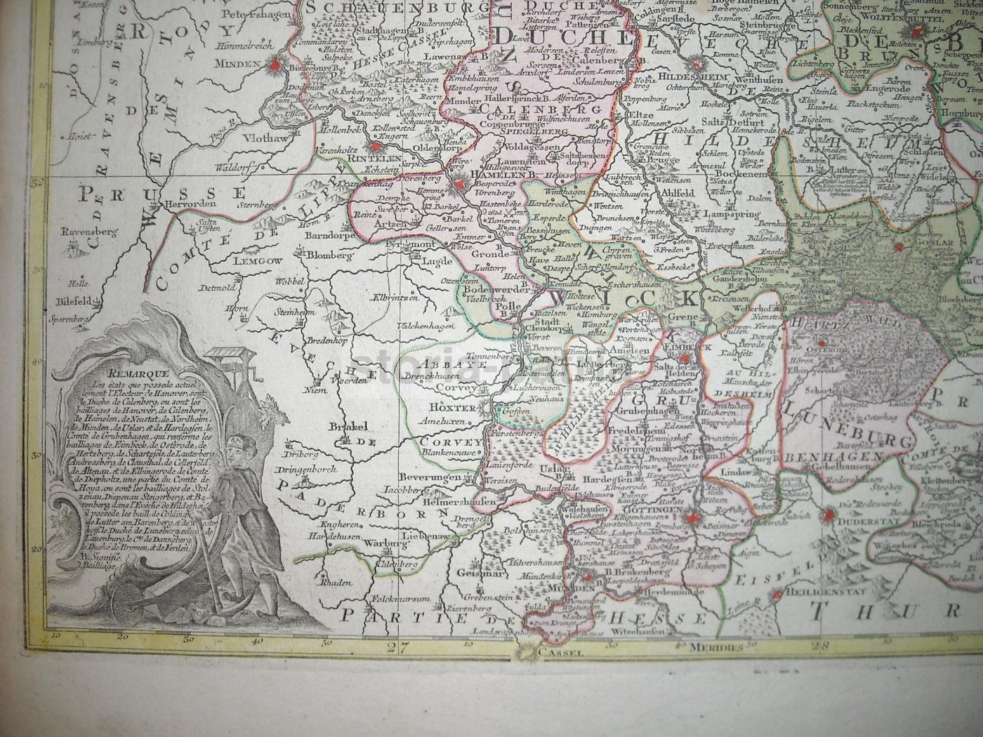 Mappa Antica Dell'Elettorato Di Hannover, Lotter, XVIII Secolo