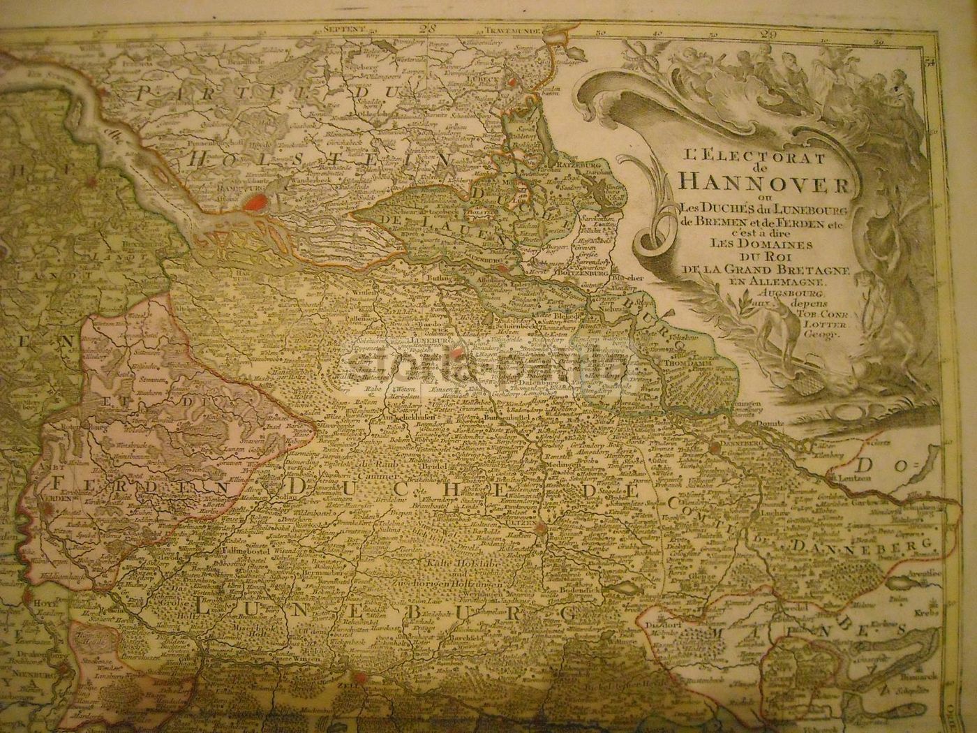 Mappa Antica Dell'Elettorato Di Hannover, Lotter, XVIII Secolo
