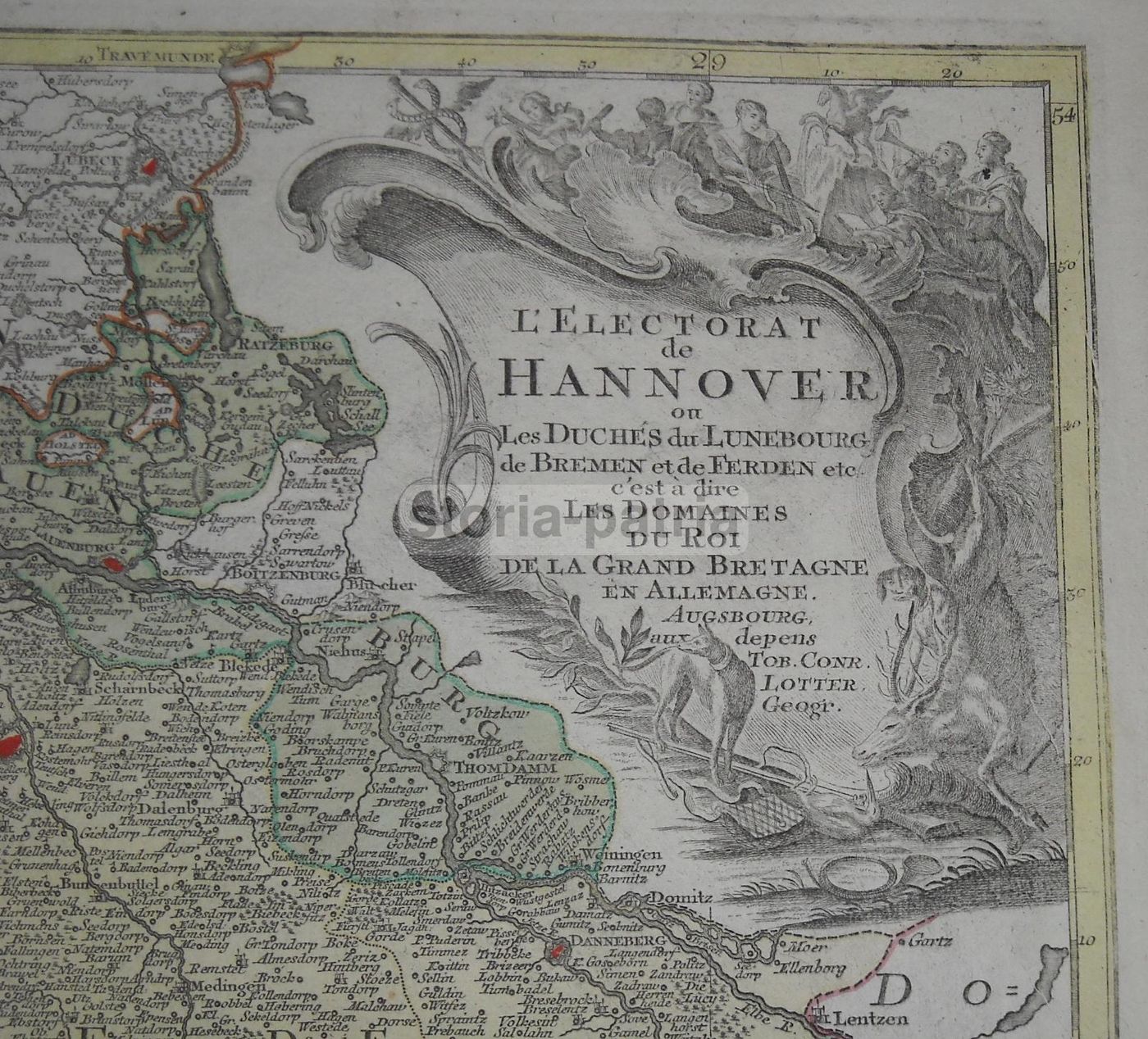 Mappa Antica Dell'Elettorato Di Hannover, Lotter, XVIII Secolo