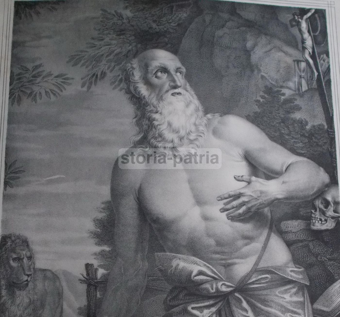 Antica Stampa San Girolamo: Litografia Marcovich Da Paolo Veronese, Metà Ottocento