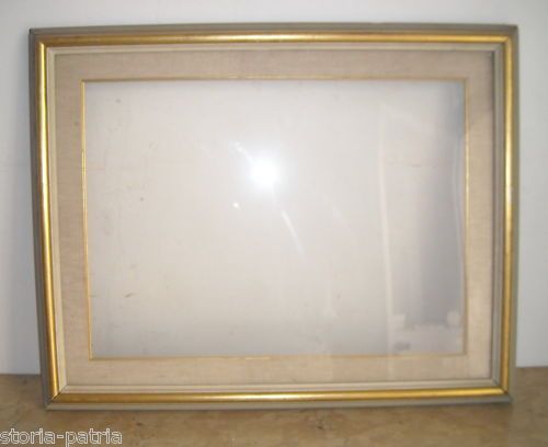 Cornice Antica Laccata E Dorata In Legno, Anni '30, 69x55 Cm