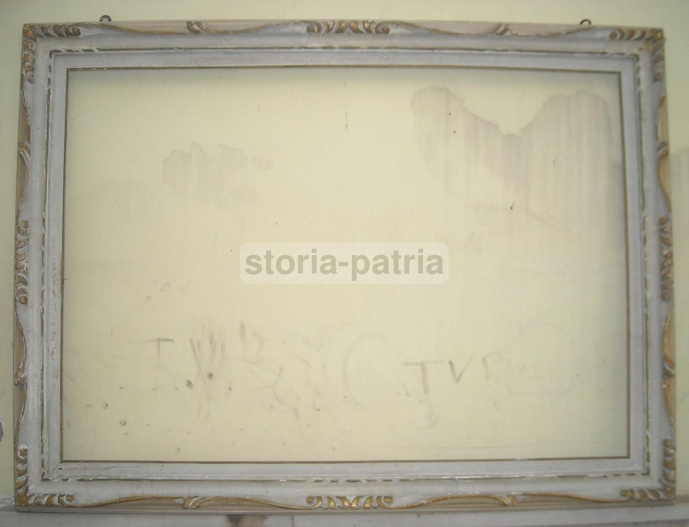 Grande Cornice Laccata E Dorata Decorativa, Anni '20 '30 (117x87 Cm)