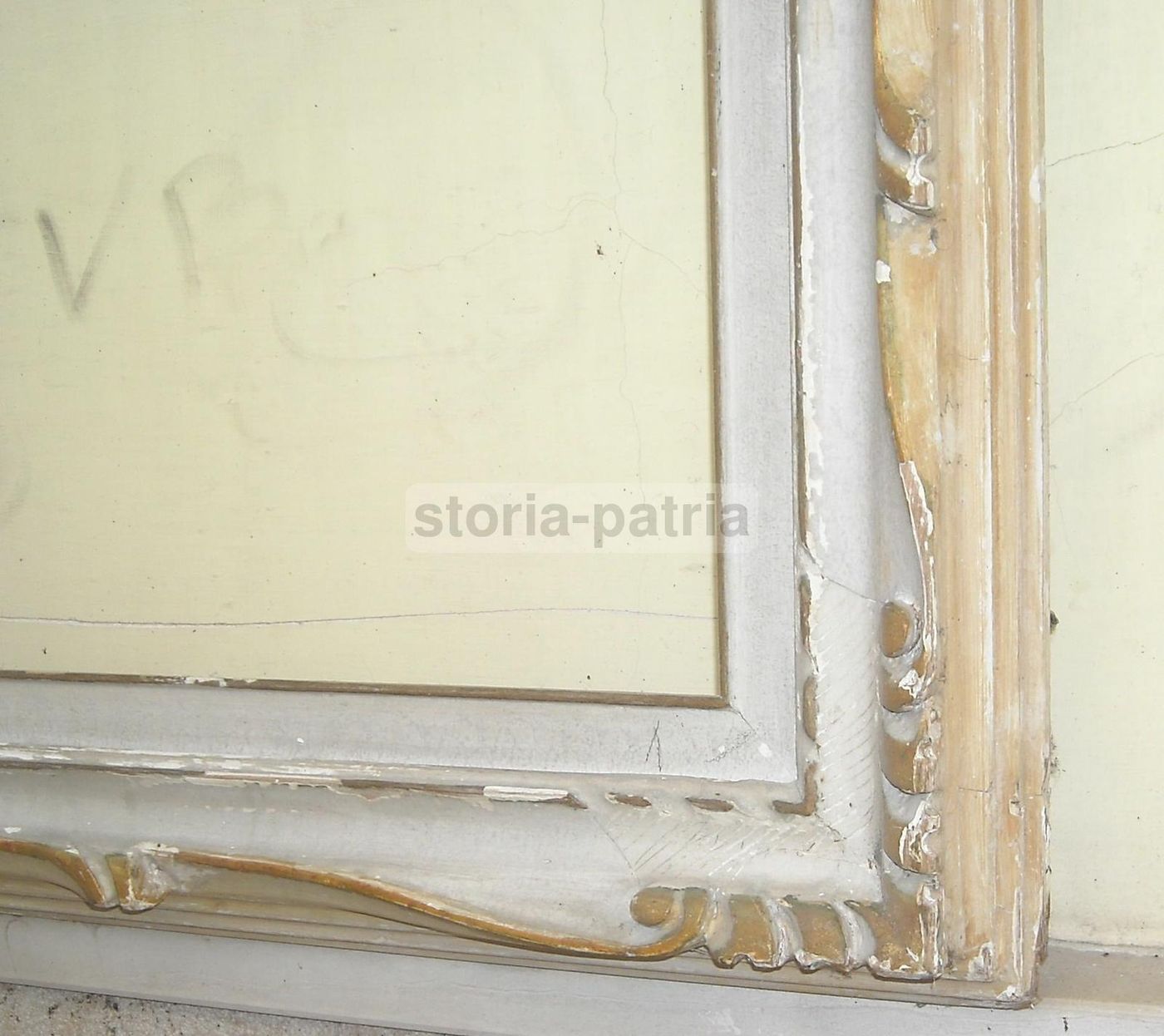 Grande Cornice Laccata E Dorata Decorativa, Anni '20 '30 (117x87 Cm)