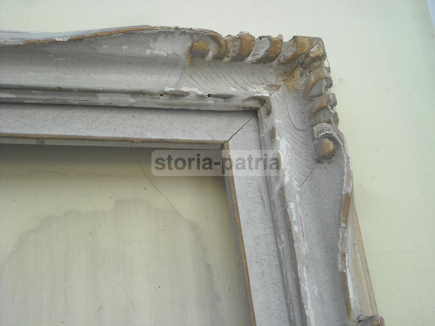 Grande Cornice Laccata E Dorata Decorativa, Anni '20 '30 (117x87 Cm)