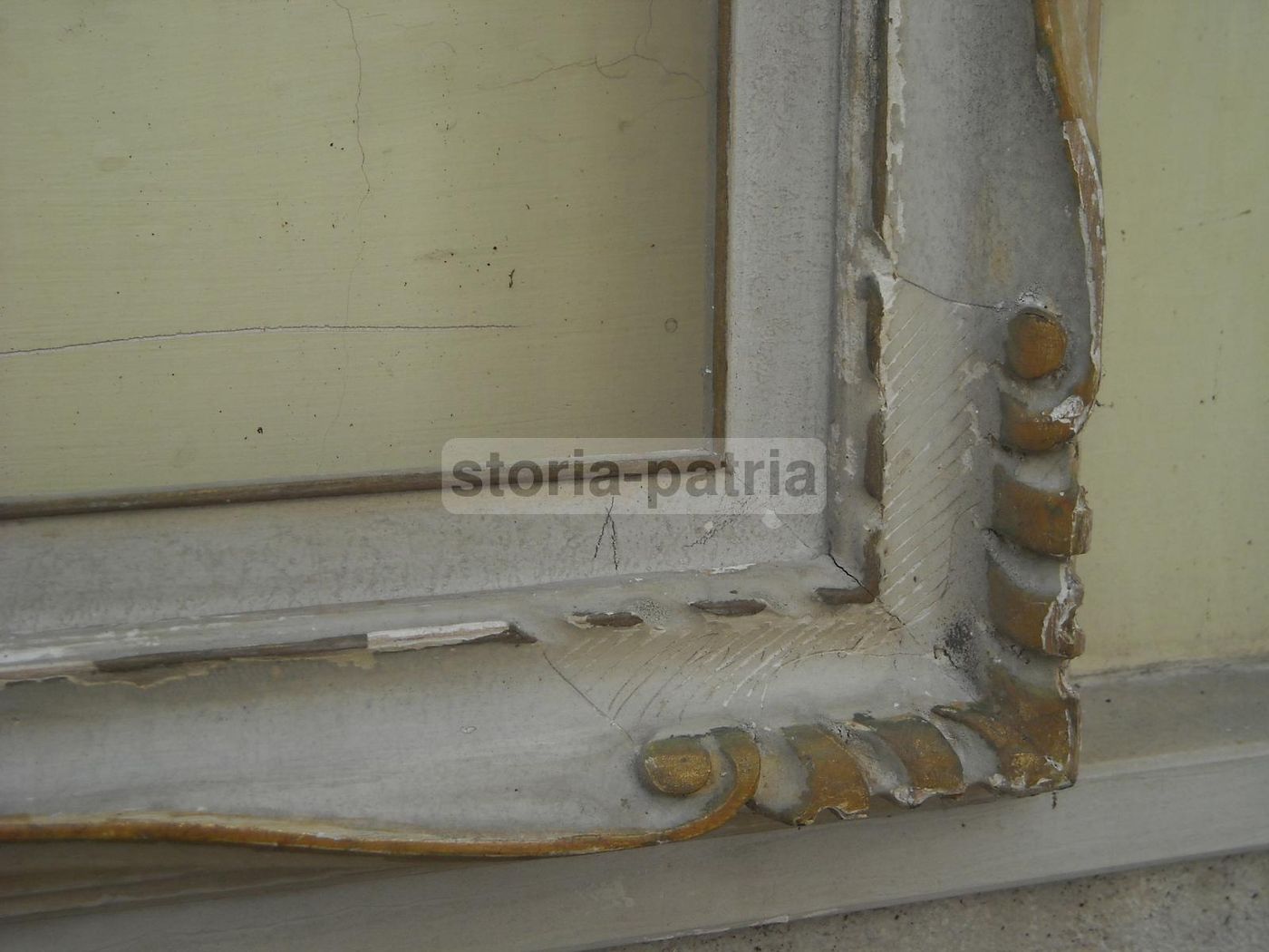 Grande Cornice Laccata E Dorata Decorativa, Anni '20 '30 (117x87 Cm)