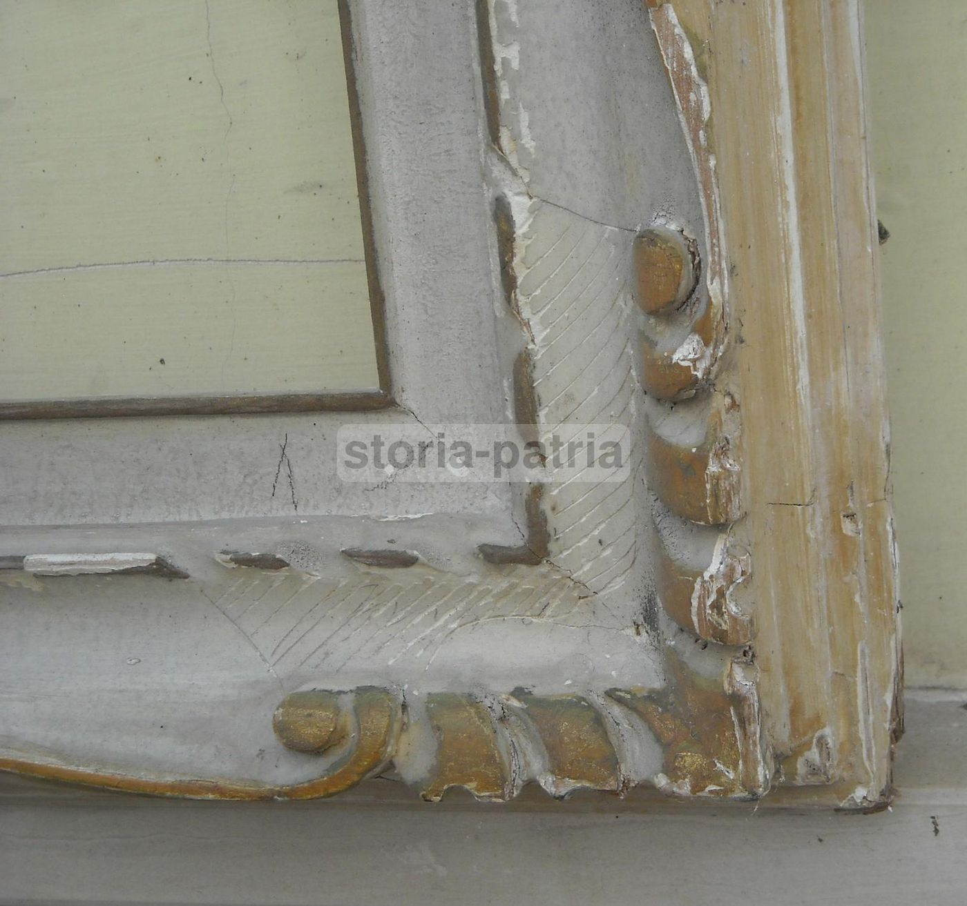 Grande Cornice Laccata E Dorata Decorativa, Anni '20 '30 (117x87 Cm)