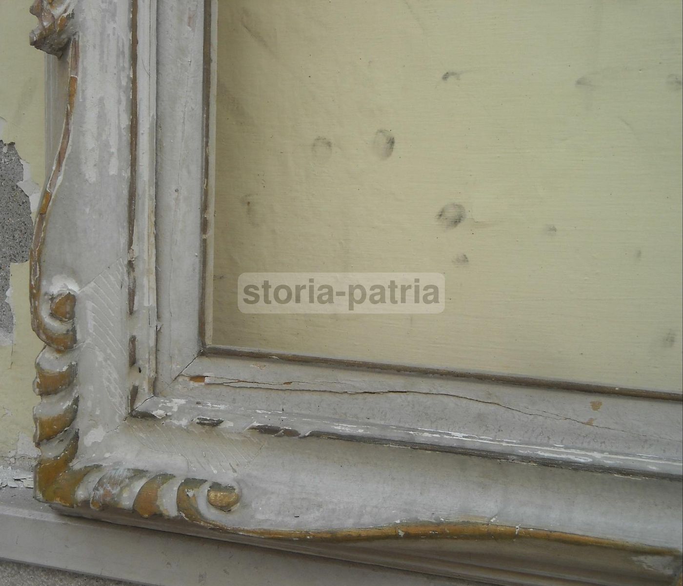 Grande Cornice Laccata E Dorata Decorativa, Anni '20 '30 (117x87 Cm)