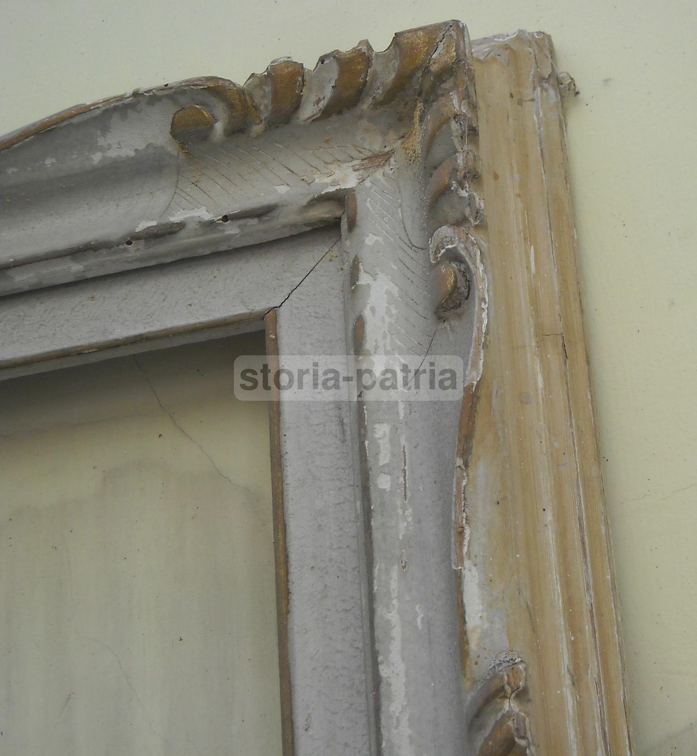 Grande Cornice Laccata E Dorata Decorativa, Anni '20 '30 (117x87 Cm)