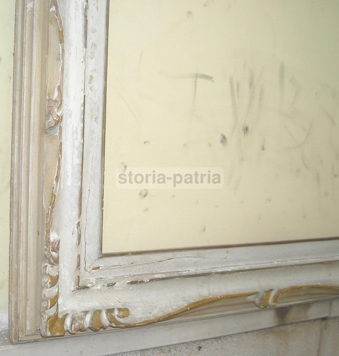 Grande Cornice Laccata E Dorata Decorativa, Anni '20 '30 (117x87 Cm)