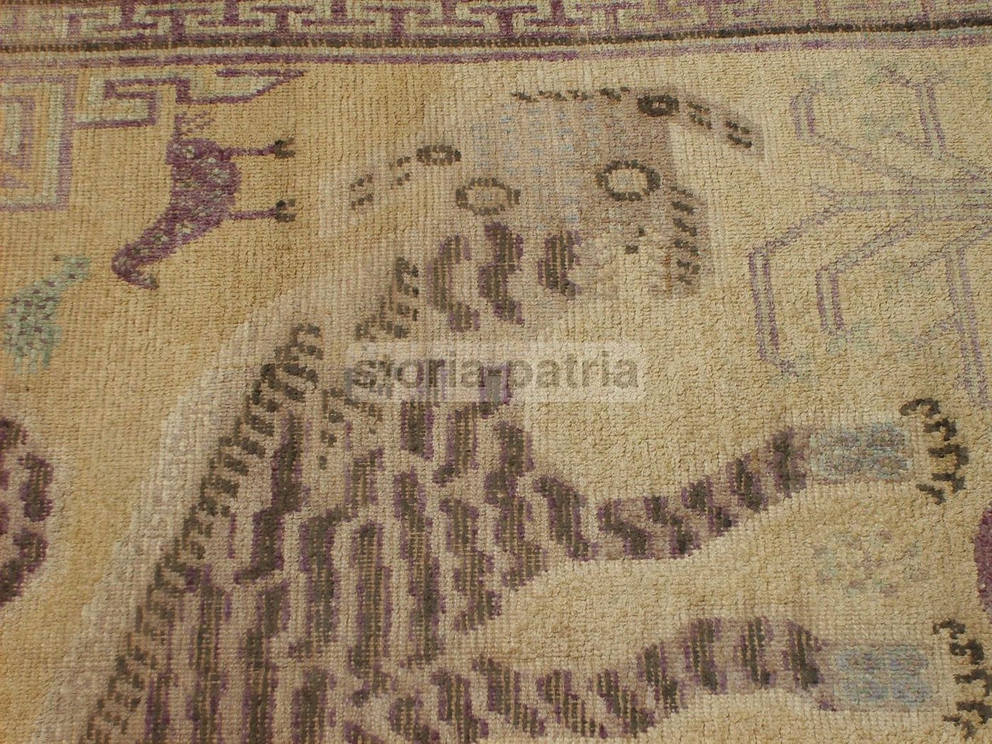Antico Tappeto Orientale Con Animali Fantastici 220x140 Cm