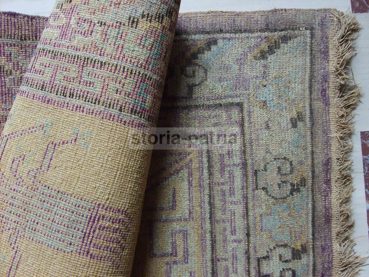 Antico Tappeto Orientale Con Animali Fantastici 220x140 Cm