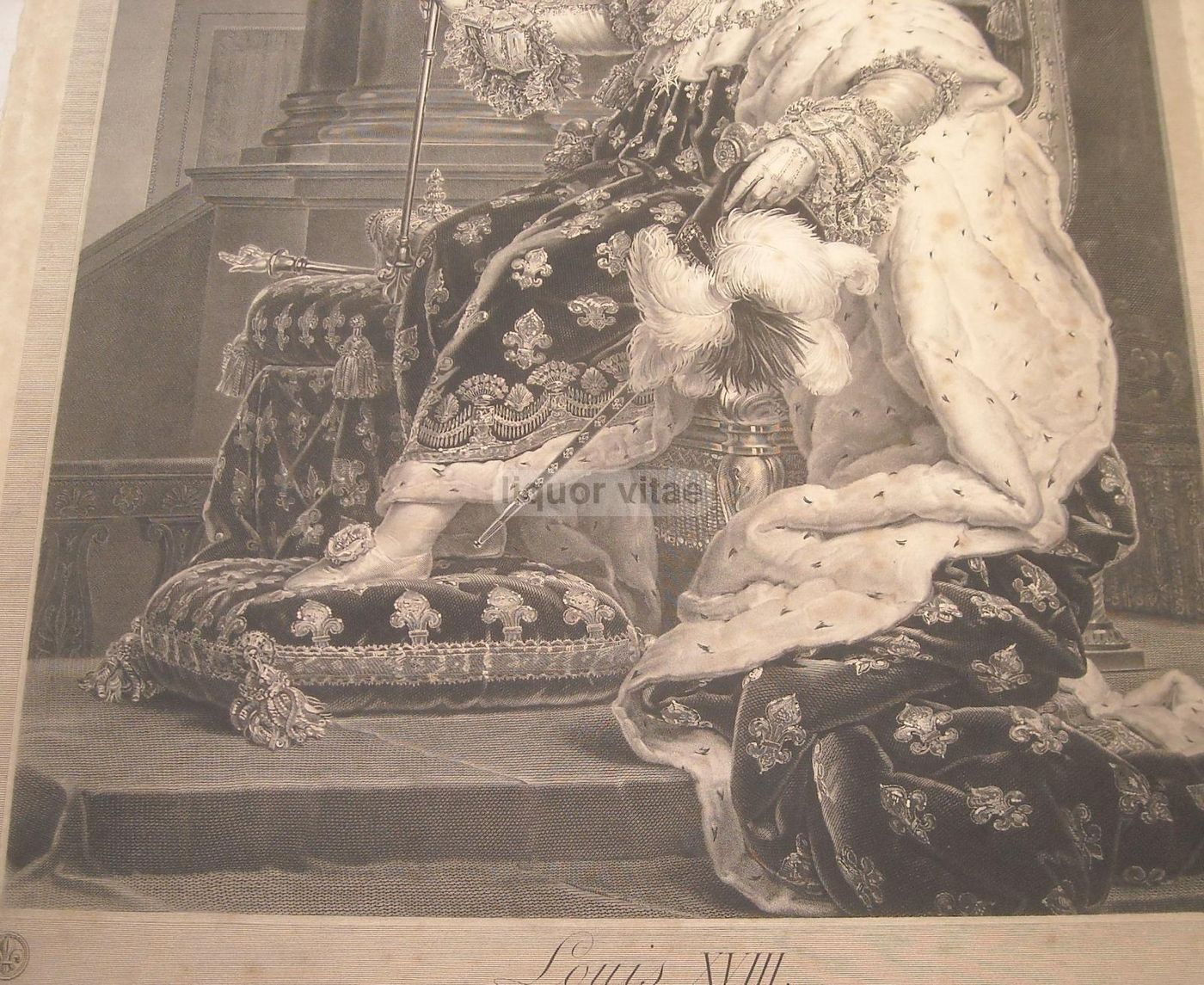 Incisione Antica Luigi XVIII Di Massard, 1819: Ritratto Reale