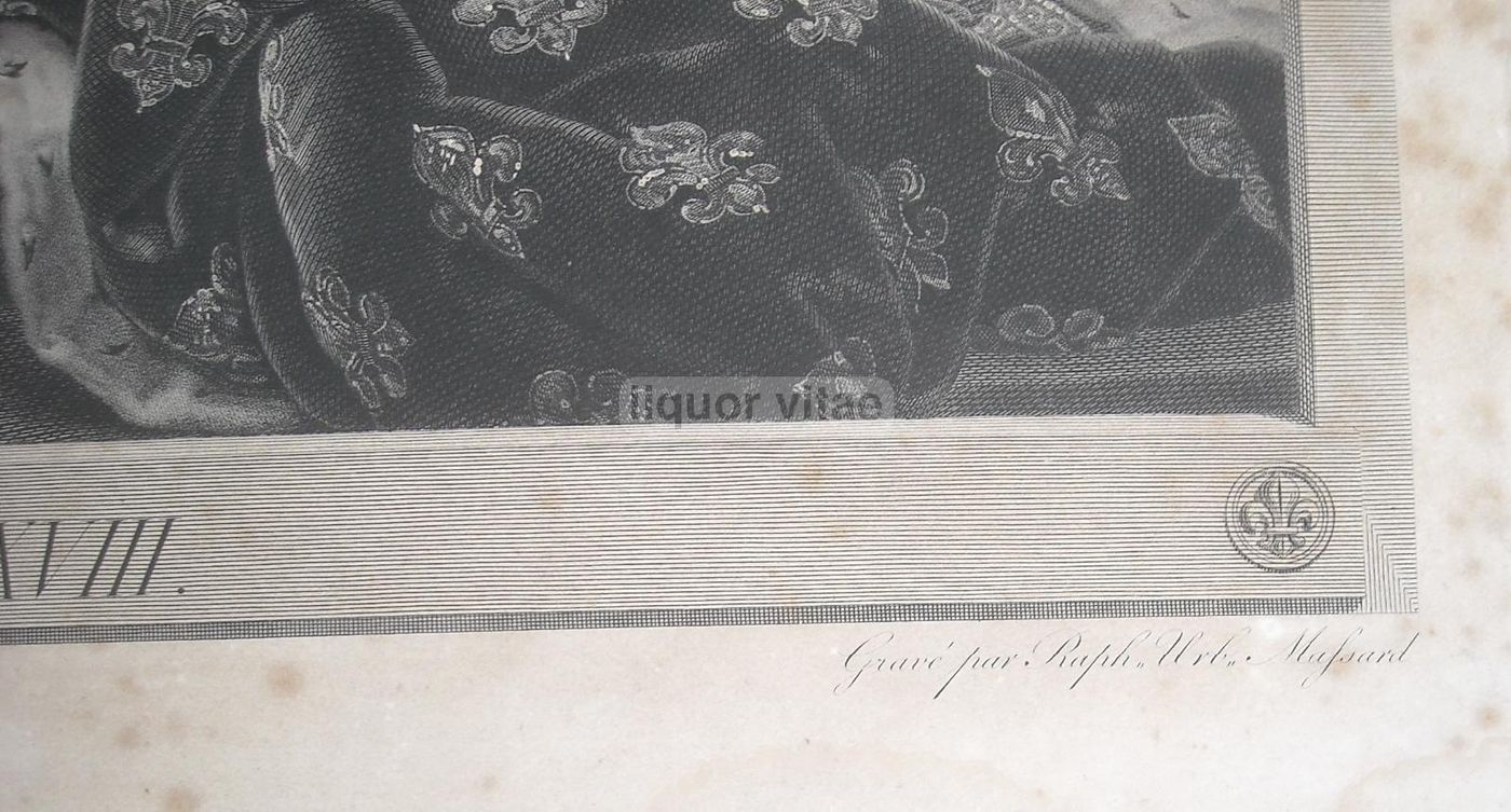 Incisione Antica Luigi XVIII Di Massard, 1819: Ritratto Reale