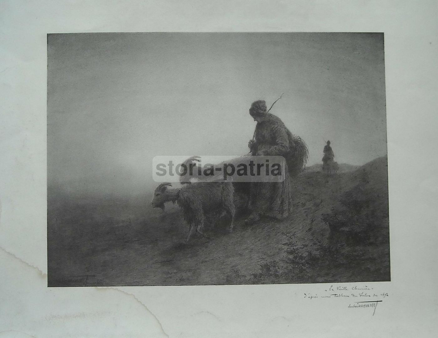 Litografia Antica Dubois Menant, Veduta Pastorale, Fine '800