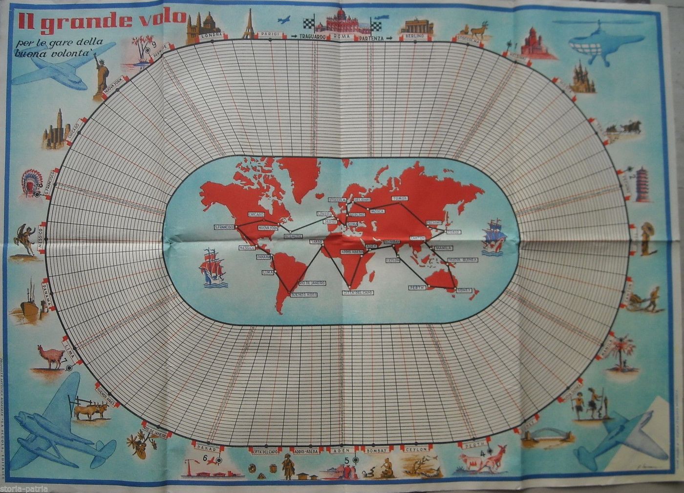 Il Grande Volo: Gioco Da Tavolo Vintage Giro Del Mondo Anni '50