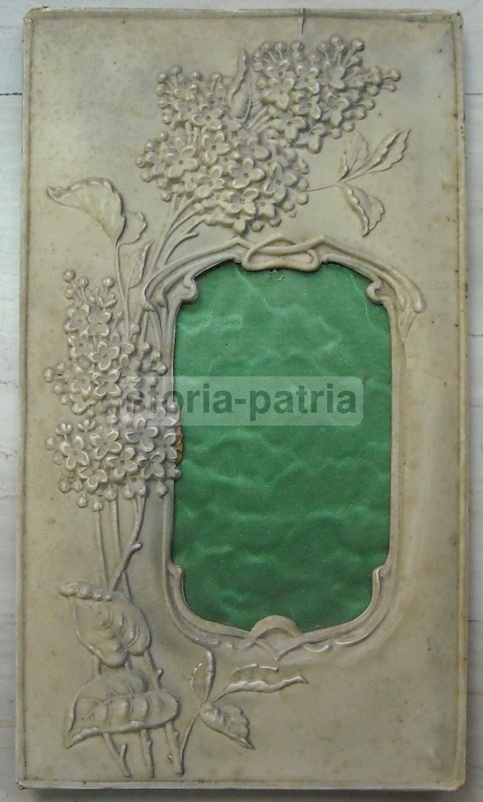 Cornice Antica Liberty Con Decorazione Floreale E Porta Ritratti, 1920 Circa