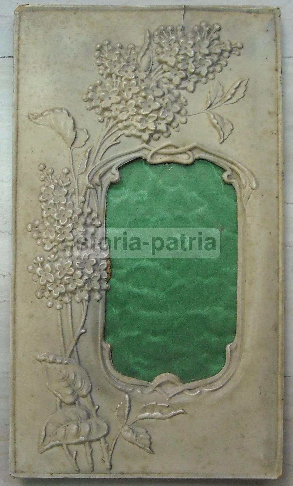 Cornice Antica Liberty con Decorazione Floreale e Porta Ritratti, 1920 Circa