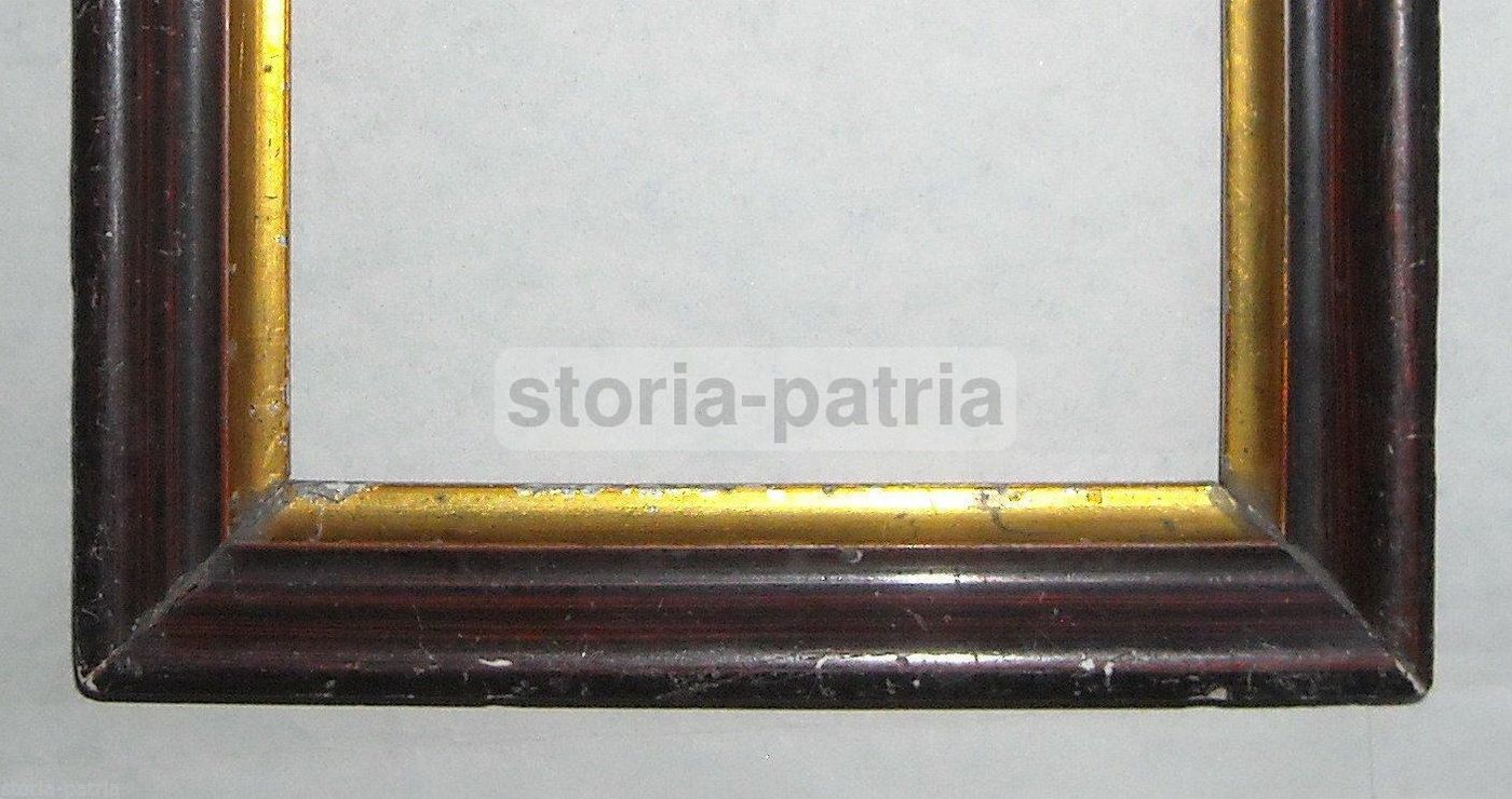 Cornice Antica Laccata E Dorata, Primo '900, 20x14,5 Cm