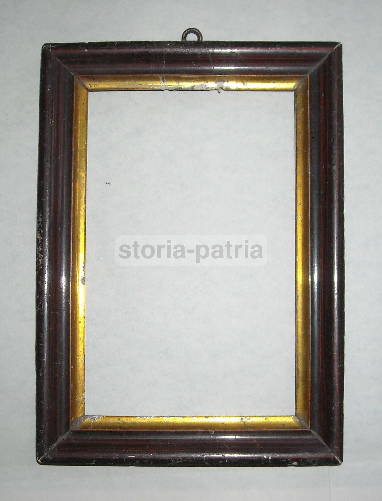 Cornice Antica Laccata E Dorata, Primo '900, 20x14,5 Cm