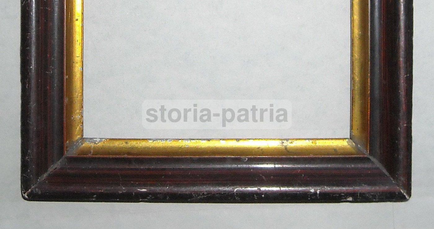 Cornice Antica Laccata E Dorata, Primo '900, 20x14,5 Cm