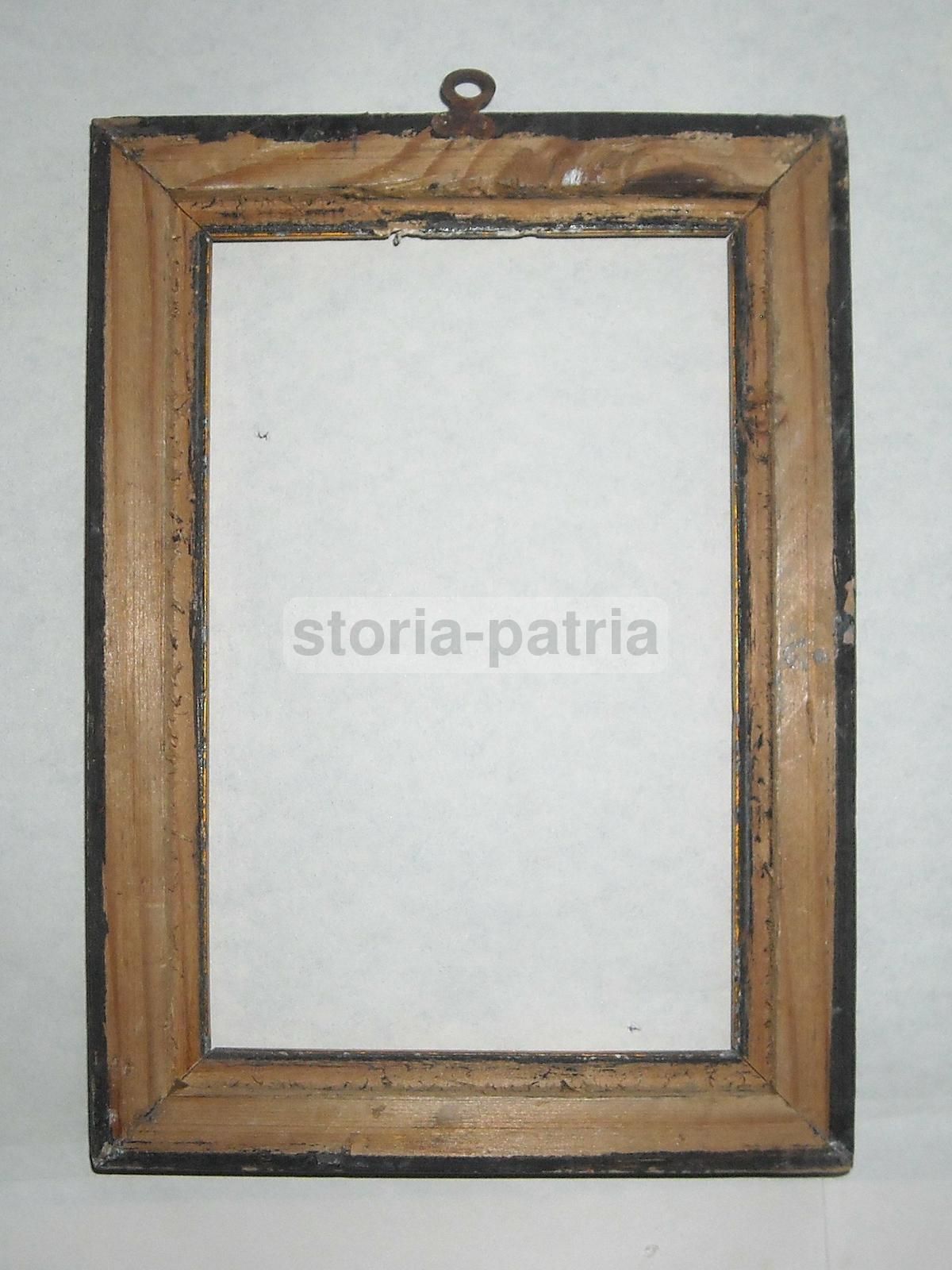 Cornice Antica Laccata E Dorata, Primo '900, 20x14,5 Cm