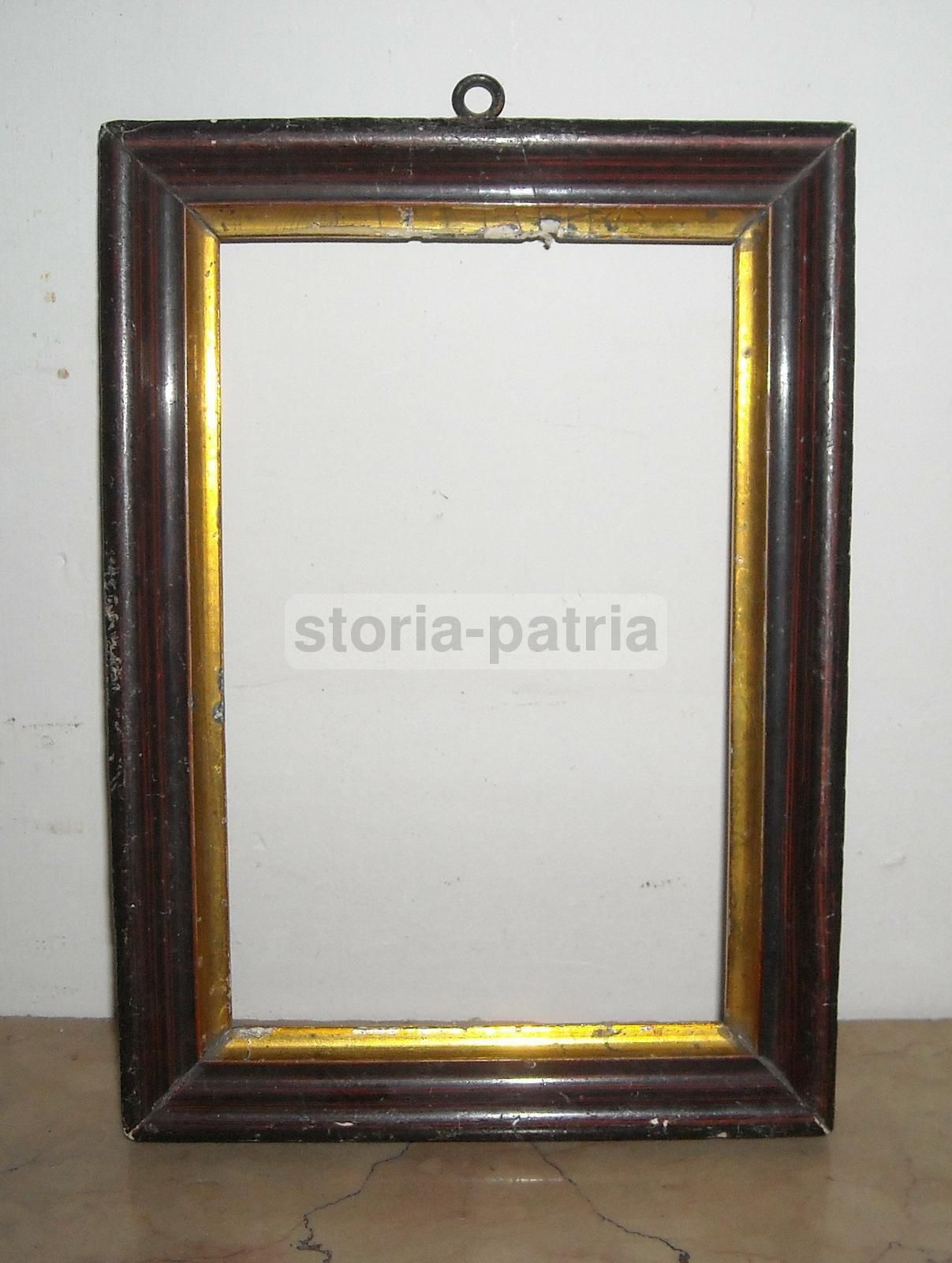 Cornice Antica Laccata E Dorata, Primo '900, 20x14,5 Cm