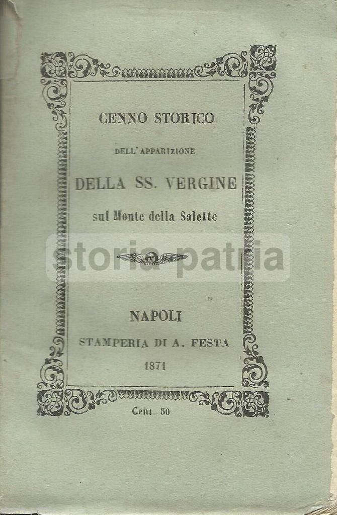 Apparizione Madonna Della Salette, Pasquale Signoriello, Napoli, 1871