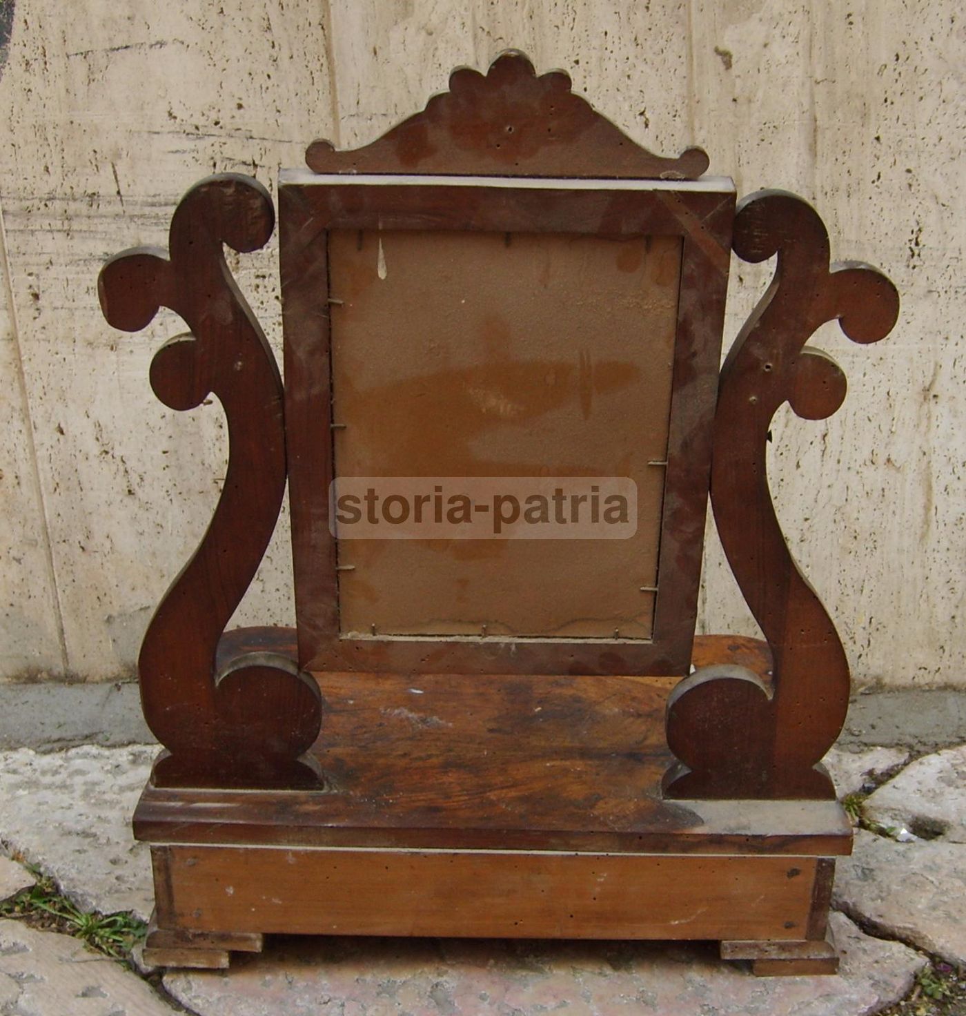 Antica Specchiera Da Toilette In Noce Massello Epoca 800 Napoletana