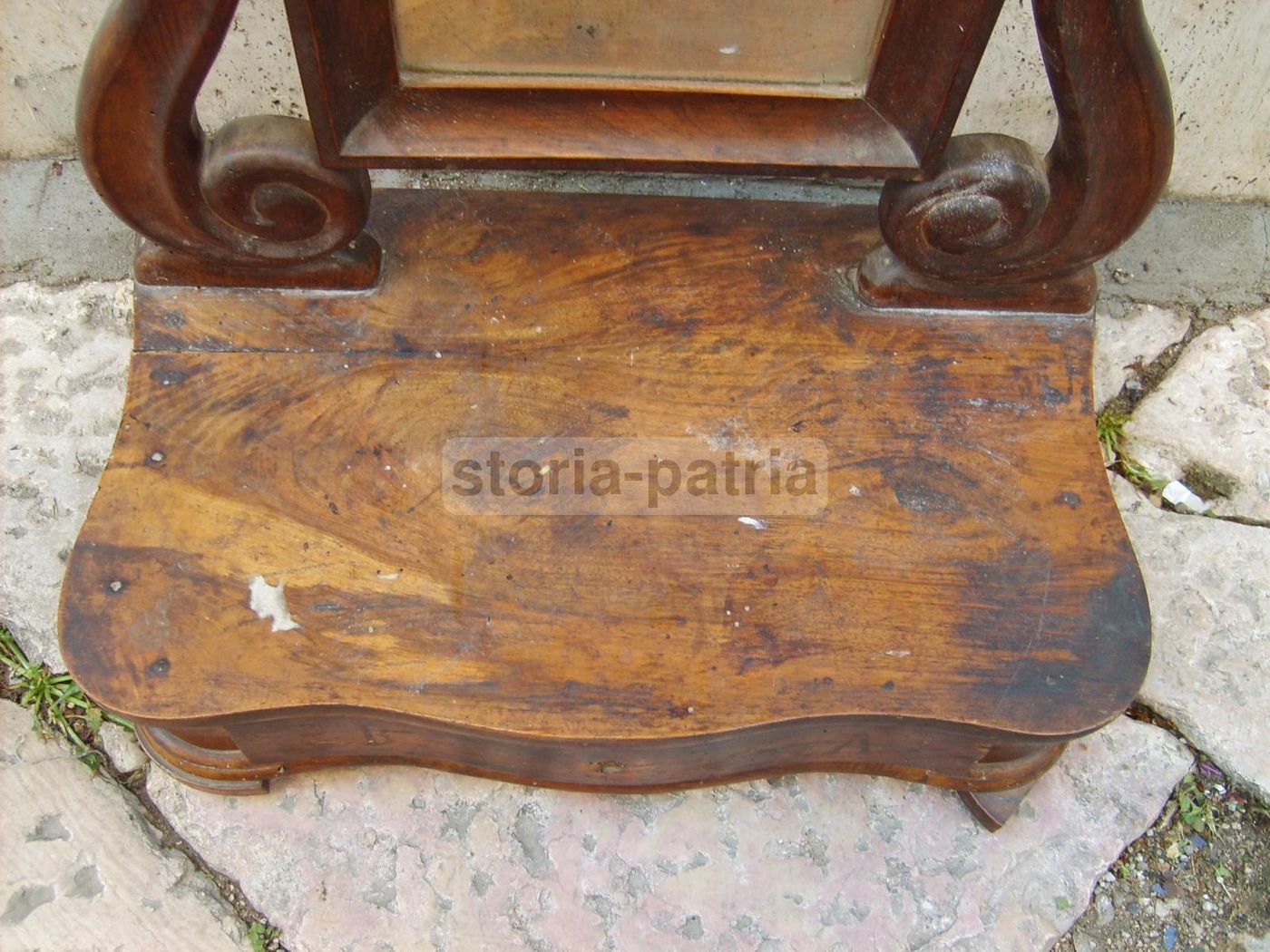 Antica Specchiera Da Toilette In Noce Massello Epoca 800 Napoletana
