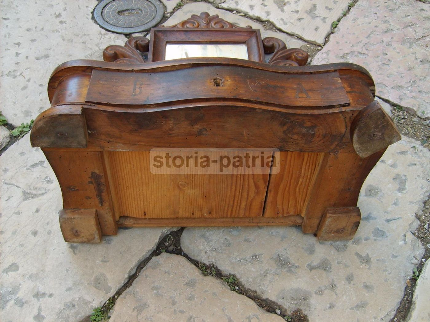 Antica Specchiera Da Toilette In Noce Massello Epoca 800 Napoletana