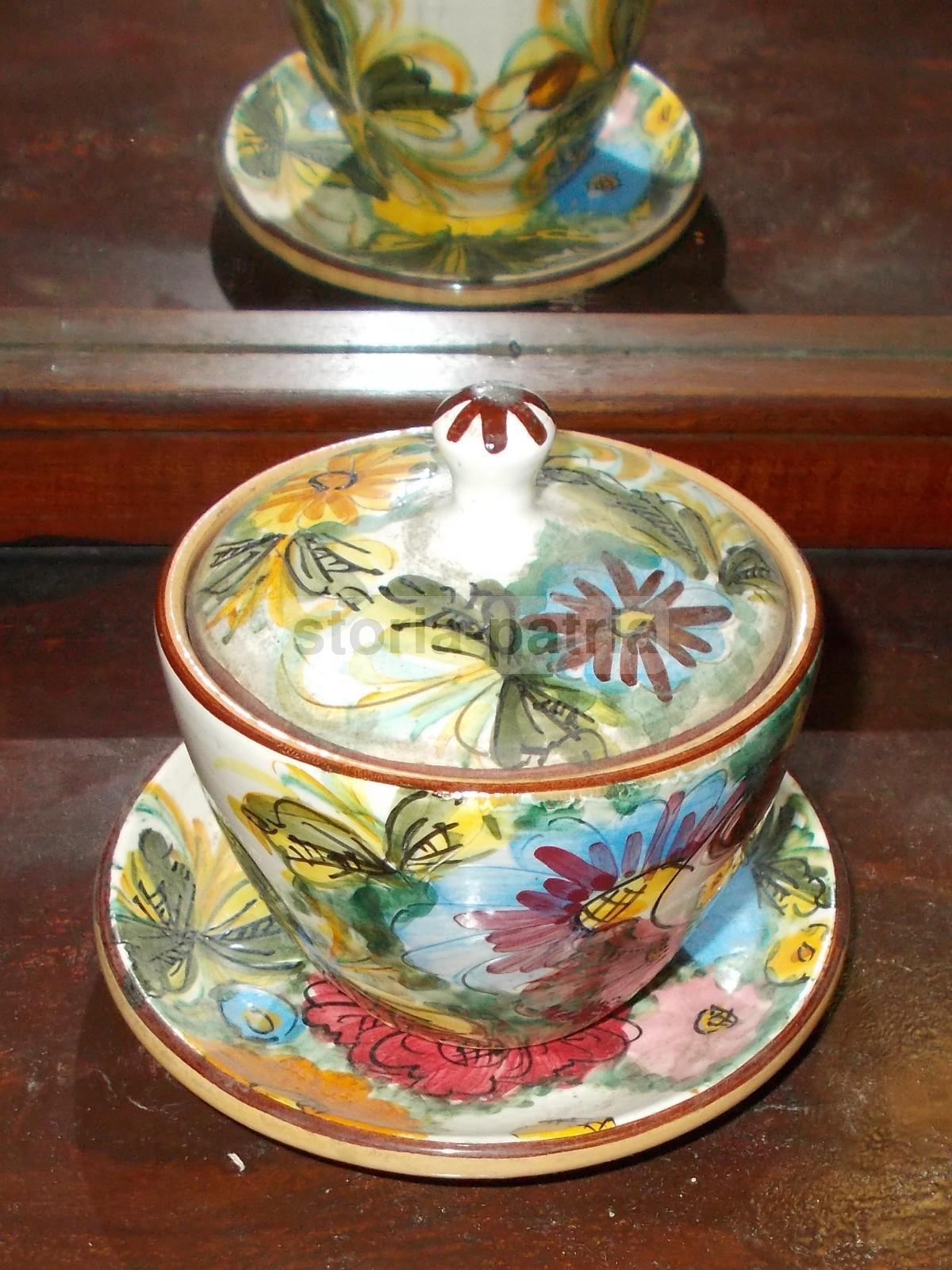 Ceramica Carrara Abruzzo Con Decoro Floreale Policromo, Epoca 1930