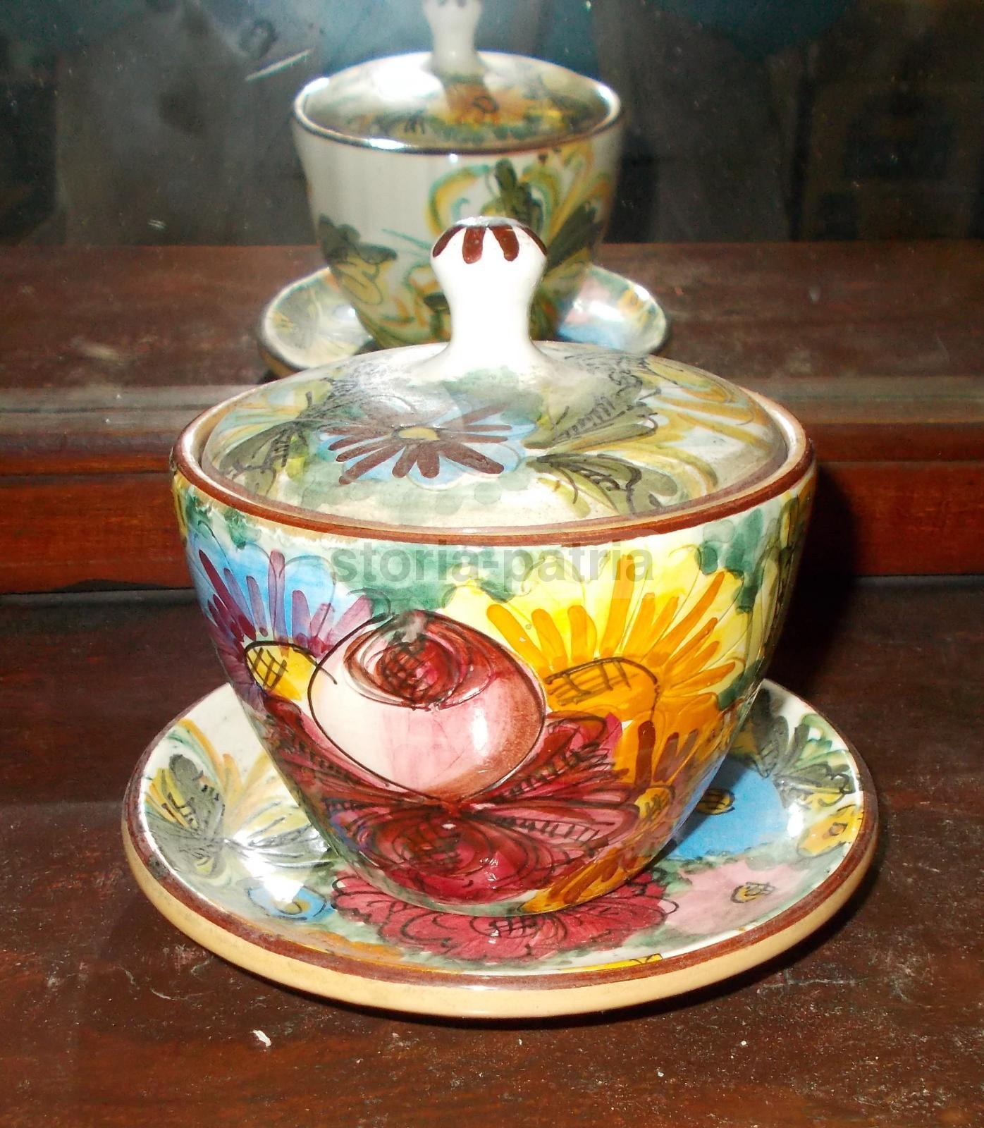 Ceramica Carrara Abruzzo Con Decoro Floreale Policromo, Epoca 1930