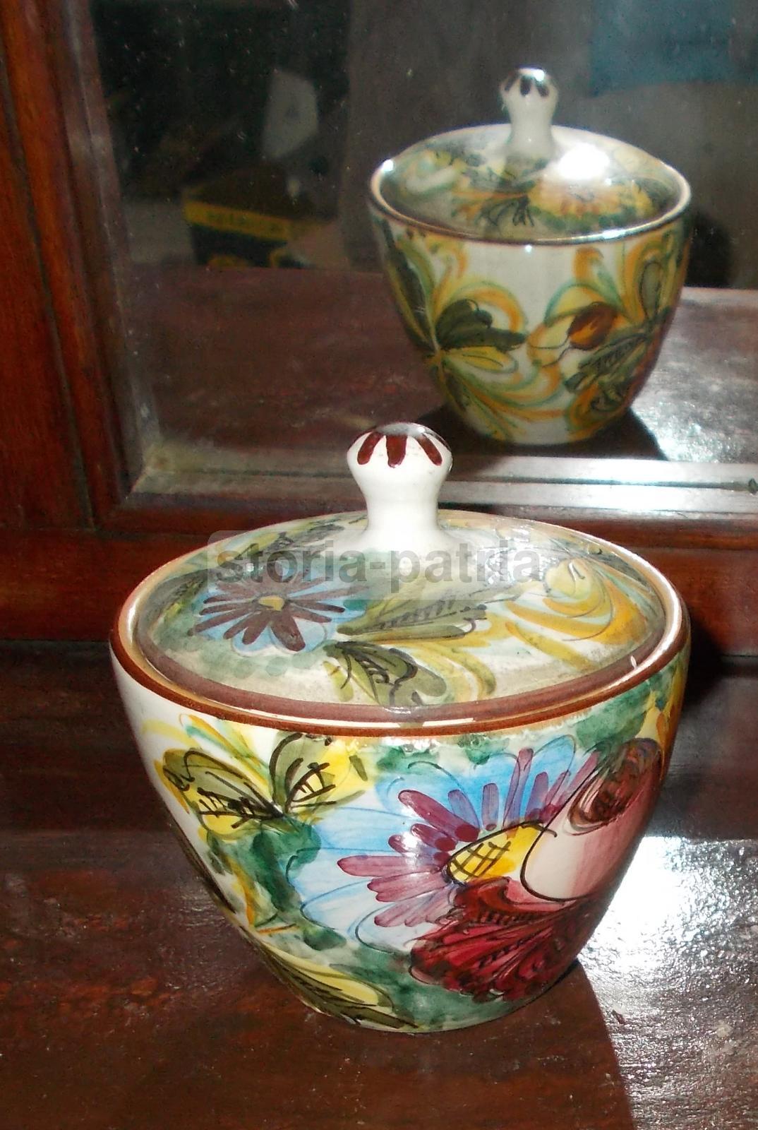 Ceramica Carrara Abruzzo Con Decoro Floreale Policromo, Epoca 1930