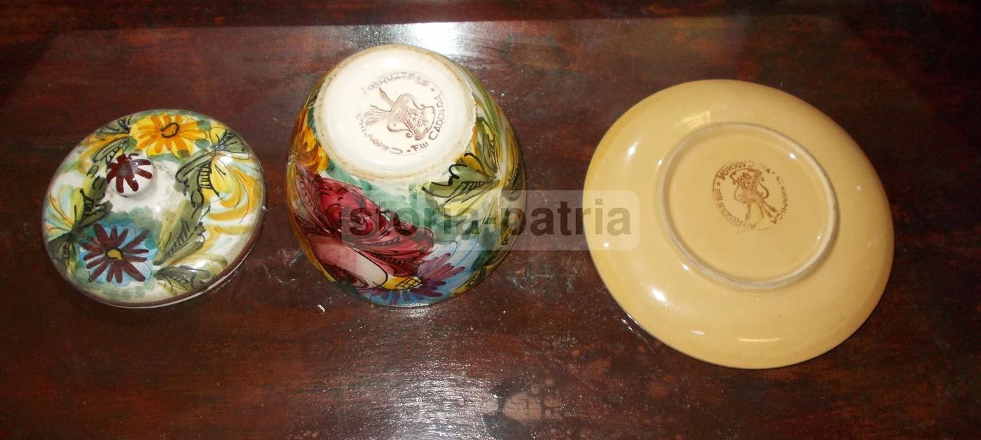 Ceramica Carrara Abruzzo Con Decoro Floreale Policromo, Epoca 1930