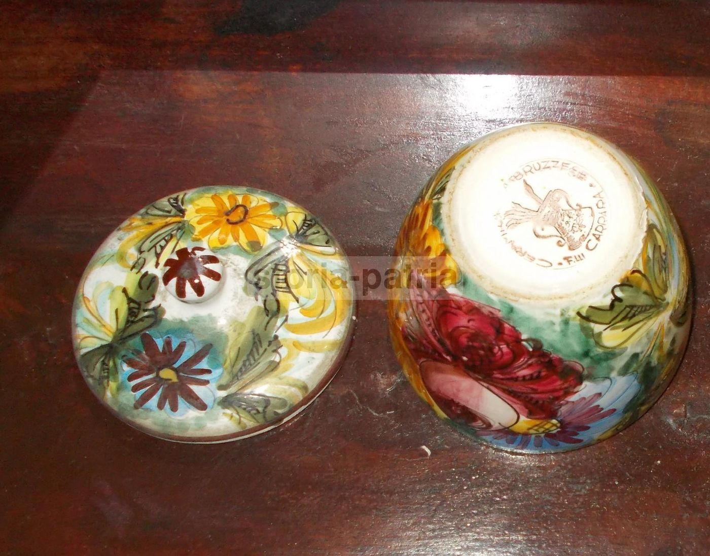 Ceramica Carrara Abruzzo Con Decoro Floreale Policromo, Epoca 1930
