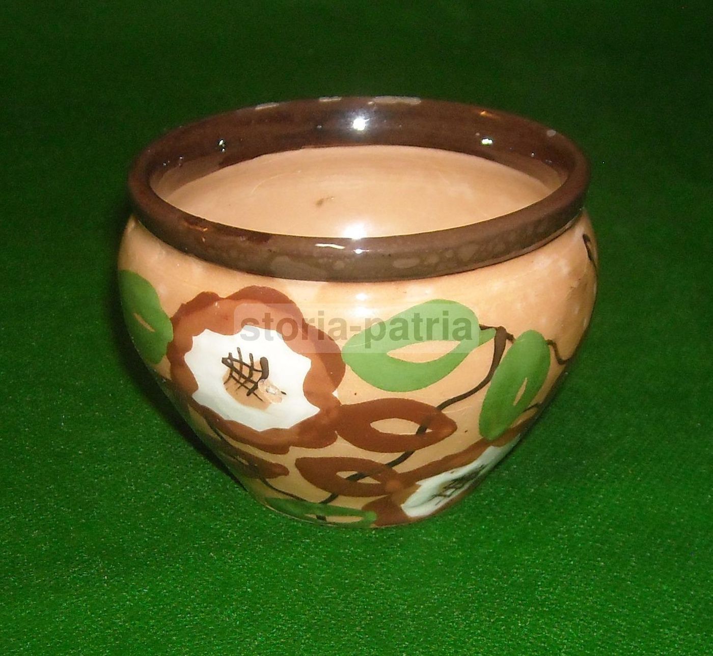 Vaso In Ceramica A Decoro Floreale Policromo, Circa 1930 1950